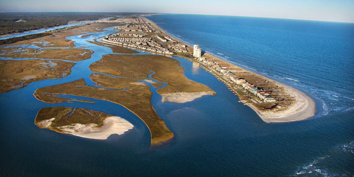 Aerial view NC coastline