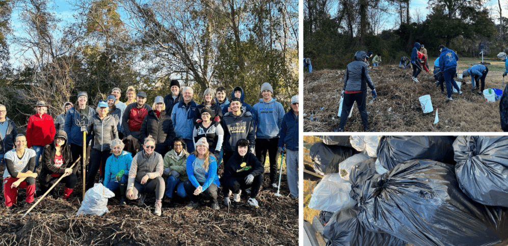 Volunteers at a cleanup near Wilmington, NC.