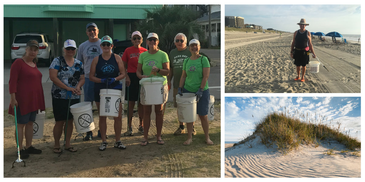 Carolina Beach Cleanup, Sept 7. Island Wildlife and Island Women rose early and collected 67 pounds of trash along the shores of Carolina Beach. The trash collected was entered into NCWF’s Clean & Green Program.