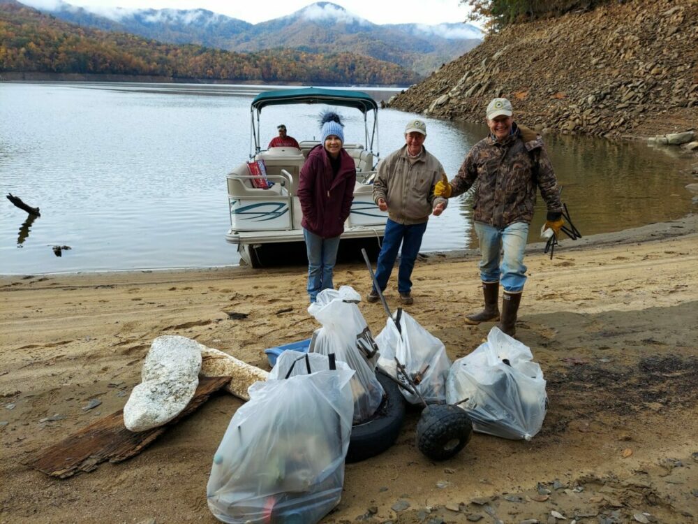 NCWF staff and volunteers helped remove more than 47,000 pounds of litter for the Fontana Dam Cleanup held last November.