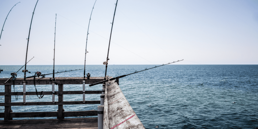 Fishing poles on Oak Island