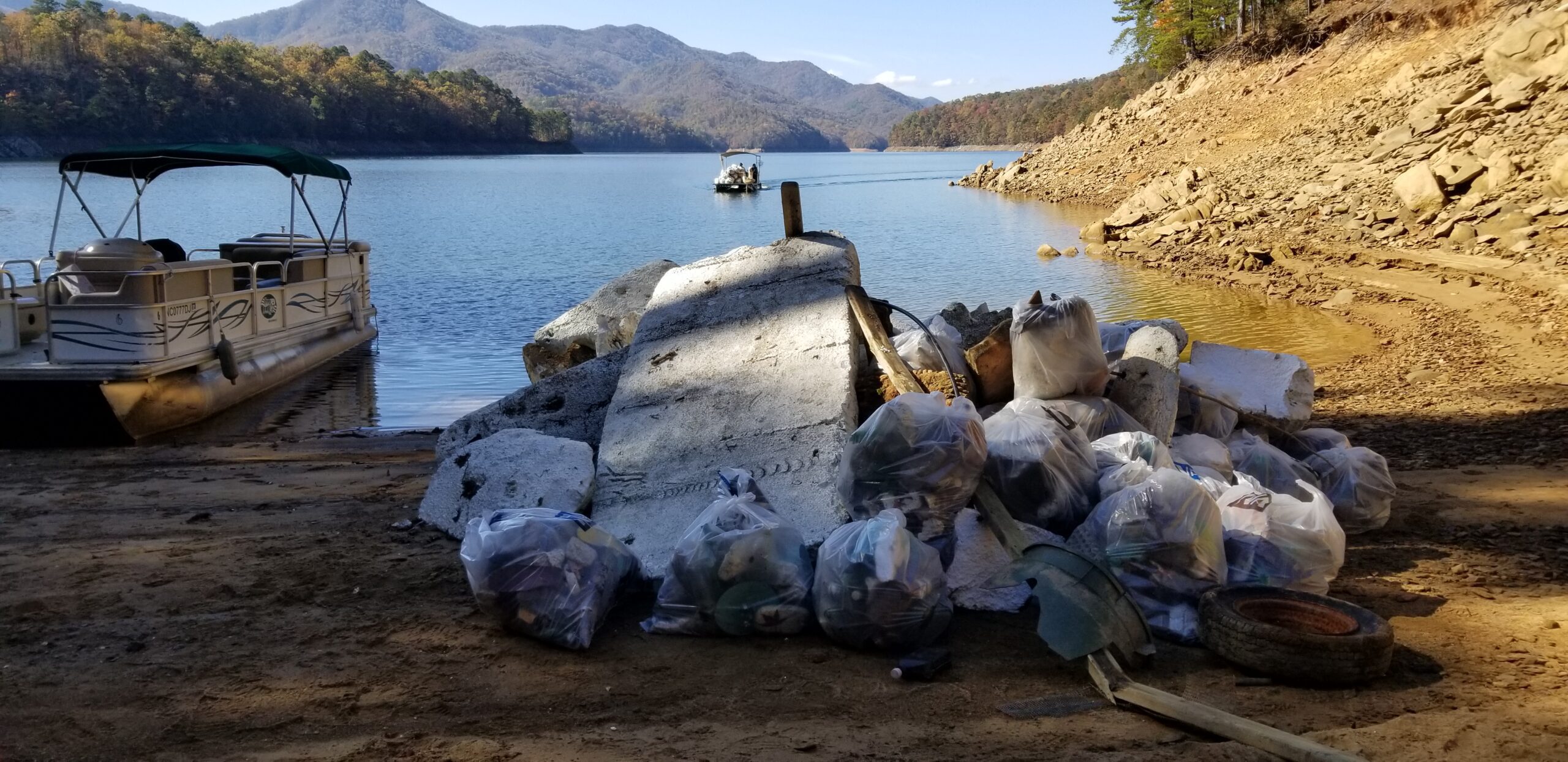 NCWF needs volunteers for the 4th annual Fontana Lake Shore Cleanup event held in western North Carolina, Nov. 5-7.