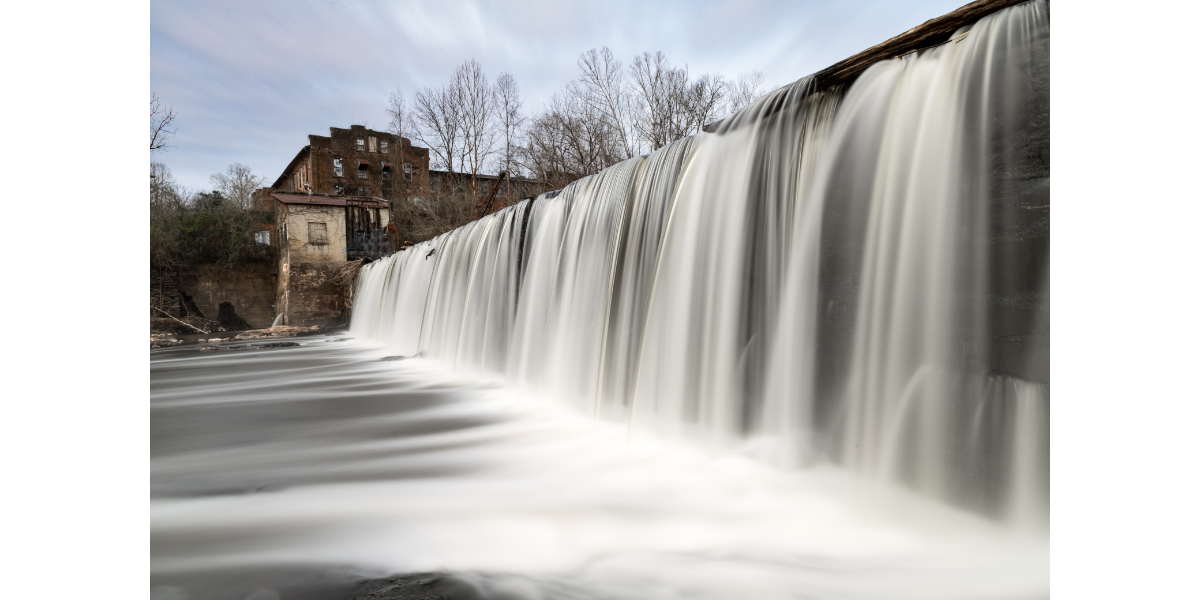 Dam at abandoned cotton mill near Greensboro, NC.