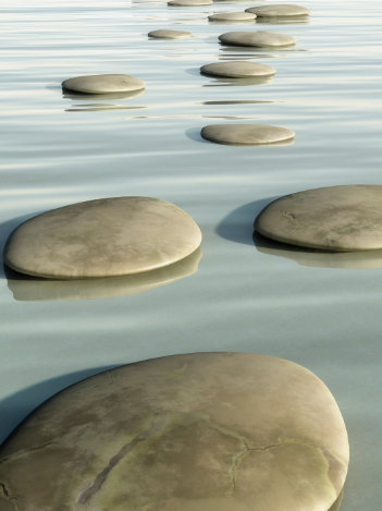 Stepping Stones across water