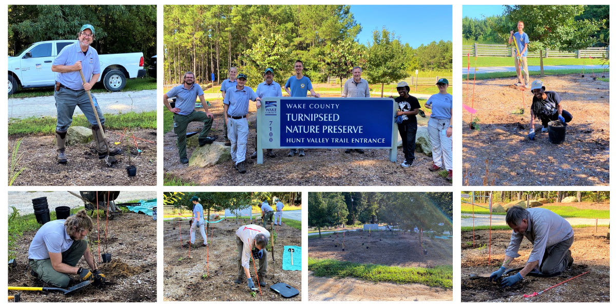 Turnipseed Nature Preserve Pollinator Planting, Sept 15. NCWF joined with Wake County Parks & Rec and enthusiastic volunteers to plant native plants and create beautiful wildlife habitat at Turnipseed Nature Preserve.