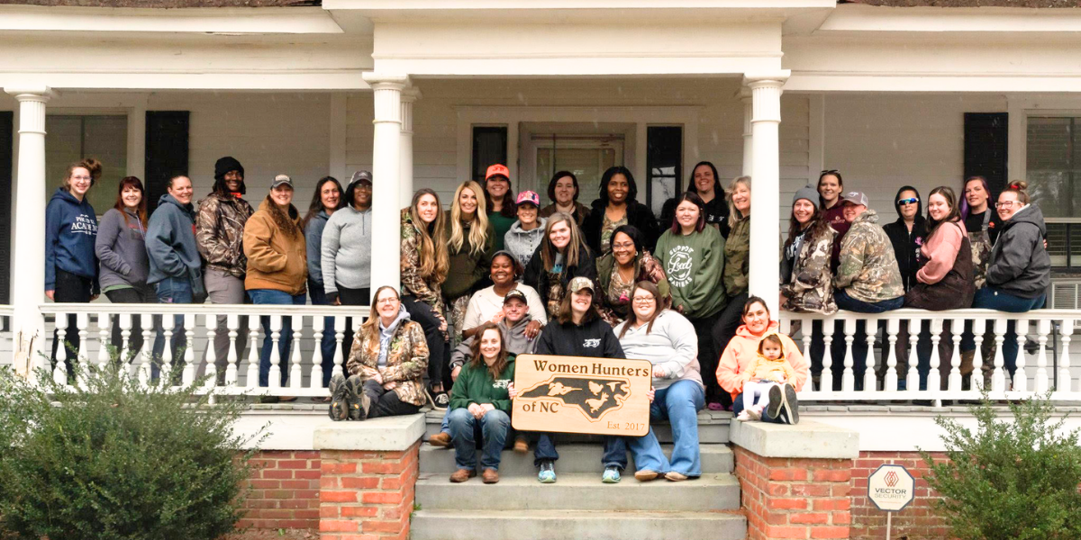 Women Hunters of North Carolina members posing for a group picture.