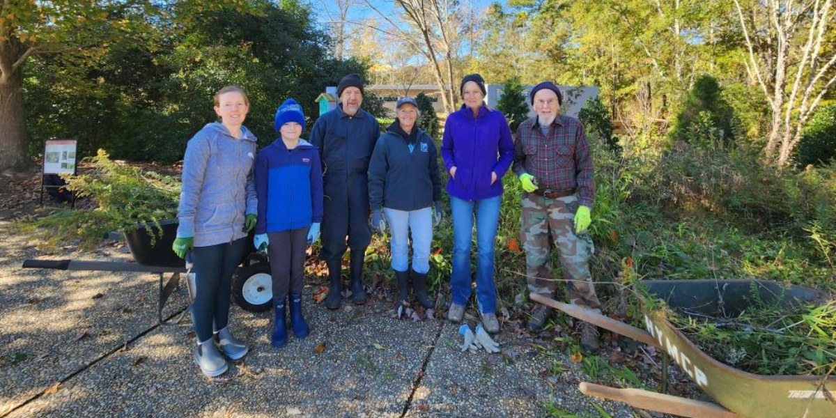 Yates Mill Garden Workday, November 1. The South Wake Conservationists braved some chilly weather to improve the chapter’s gardens at Yates Mill in Raleigh. They removed invasives such as bradford pear, dead-headed plants in preparation for spring growth, and planted new pollinator plants! 
