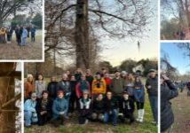 February 13, Owl-entines Day: It was the night before Valentine's Day and at Burnt Mill Creek, not a single owl hoo-cooks-for-you’d, not even a squeak. NCWF and Cape Fear Audubon went for a sunset owl prowl, checking owl boxes, finding feathers, and scouring the branches for the owls’ stealthy shadows. Along the way, there were Northern cardinals, yellow-rumped warblers, boat-tailed grackles, red-winged blackbirds, American robins, white-throated sparrows, ruby-crowned kinglets, tufted titmice, Carolina chickadees, American crows, a great blue heron, and an anhinga. As participants shuffled back to their cars in the dim light of dusk, a barred owl watched stoically from a bald cypress.
