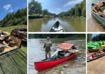 June 28, New River Clean Up: New River Conservancy, Keep Ashe Beautiful, and NCWF’s High Country Wild got together for a clean-up and debris removal on the New River in Ashe County. Trash and debris in waterways create a host of problems for wildlife including entanglement, ingestion, habitat contamination, and degraded water quality. Cleanup efforts are vital in keeping our waterways clean and maintaining suitable habitat for wildlife. The crew removed nearly 2 thousand pounds of garbage!