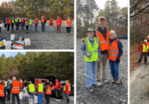 Collage of community wildlife volunteers at a cleanup in Durham, NC.