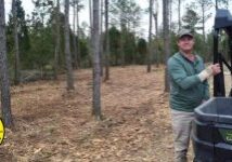 A photo of a man doing conservation work on his land for Red Wolves and hunting