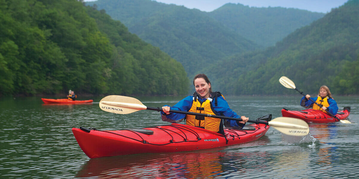 Ladies Kayaking on publics waters