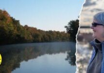 A photo of Katherine Skinner and the Roanoke River