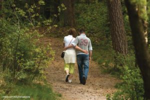 Couple walking on public trails