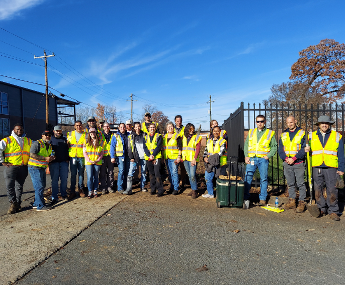  The North Carolina Wildlife Federation partnered with the City of Charlotte and provided an opportunity for volunteers to learn about the importance of native plants and gardening for wildlife. A crew of 22 planted over 100 pollinator plants that will serve as a valuable habitat and food source for wildlife.