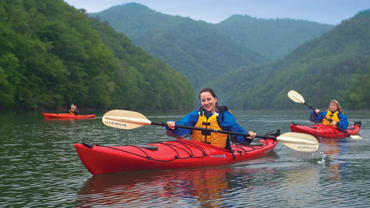 Ladies Kayaking on publics waters